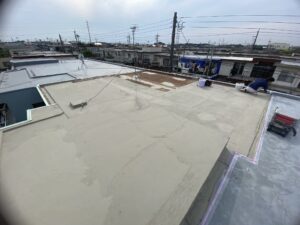 千葉市花見川区にて行った屋上防水の様子